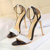 Open Toe Ankle Strap Stiletto Heels